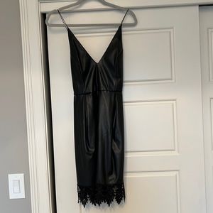 Topshop faux leather black cupcake dress